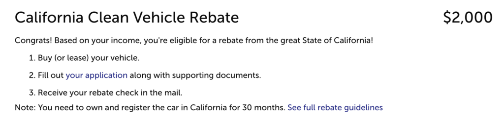 California Rebate Taxable