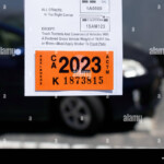 DMV California Registration Tag 2023 Sticker Attached To Renewal
